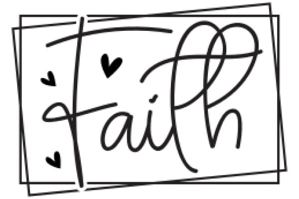 Hand-Drawn Sign with the Word 'Faith' and Heart Symbols