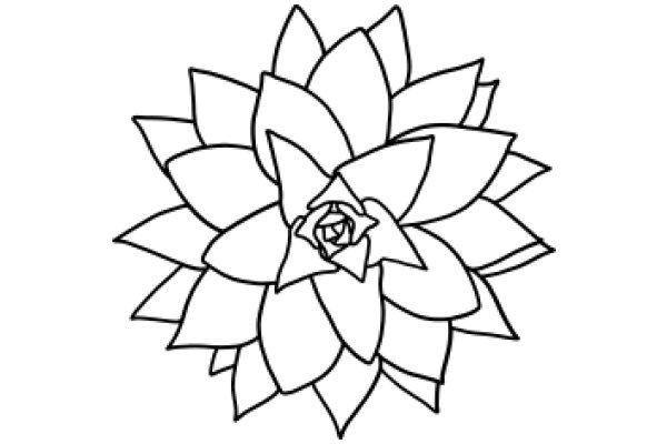 Stylized Flower Line Art