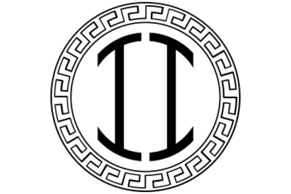 Stylized Letter 'L' in a Circle with Greek Key Design