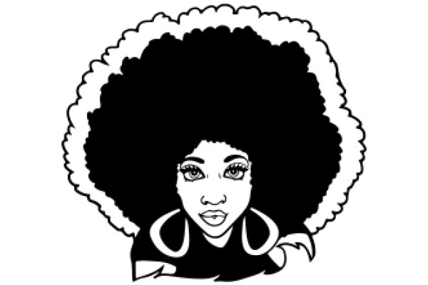 Stylized Portrait of a Woman with Afro Hair