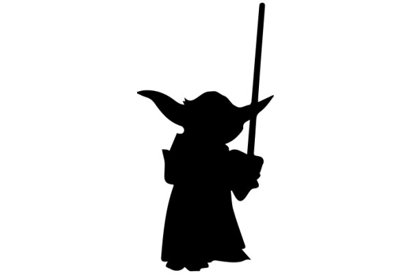 A Silhouette of a Jedi Knight, Wielding a Lightsaber