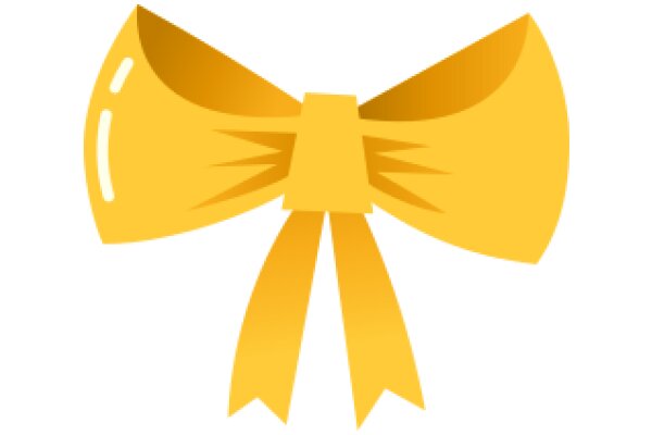 A Bright Yellow Bow with a Ribbon, Standing Out Against a Dark Background