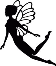 Silhouette of a Female Angel with Wings and Halo