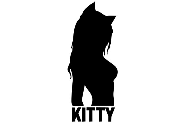 Silhouette of a Cat with the Word 'Kitty' Below It