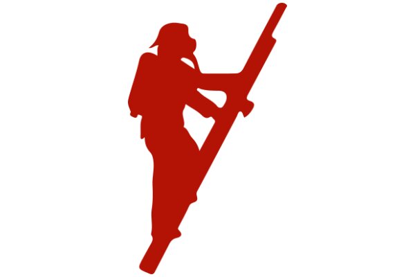 Vintage Red Silhouette of a Skier