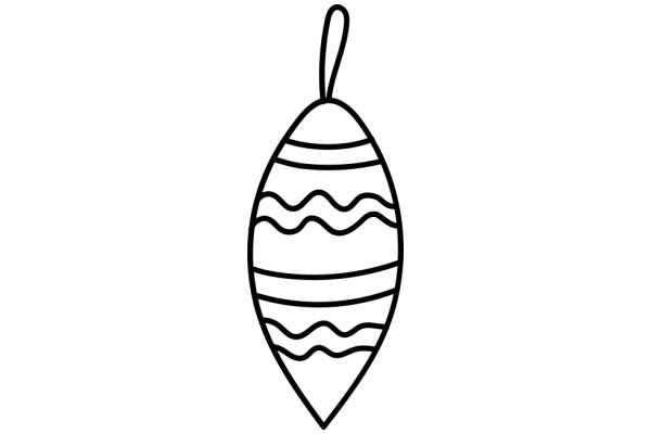 Simplistic Line Drawing of a Christmas Ornament