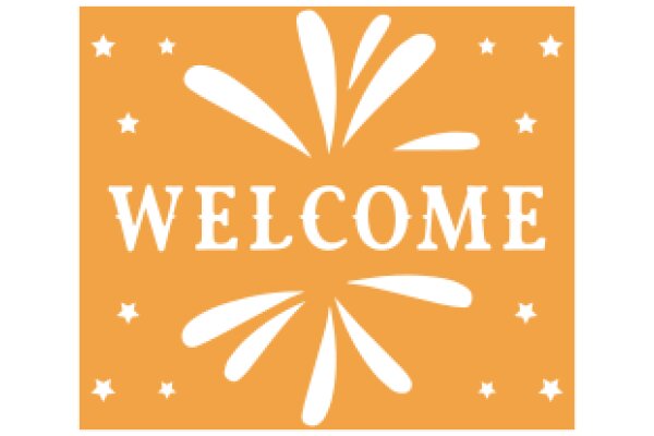 Welcome Sign with Starry Background and White Lettering