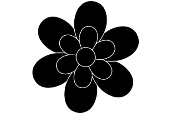 Stylized Black Flower Design