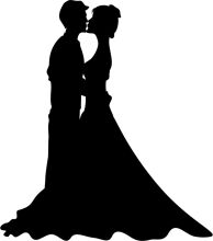 A Silhouette of Love: A Couple's Embrace in Black and White