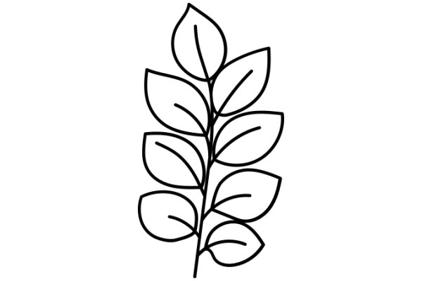 Simplistic Line Drawing of a Flower