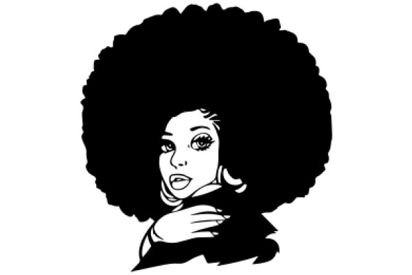 Stylized Portrait of a Woman with Afro Hair