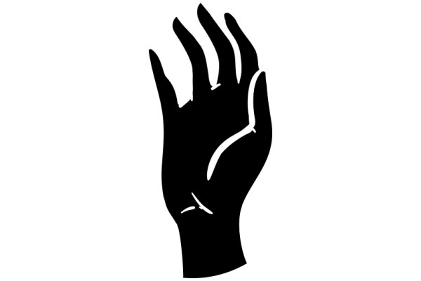 A Silhouette of a Hand with Fingers Extended