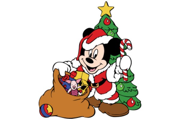 Mickey Mouse's Christmas Adventure: A Festive Illustration