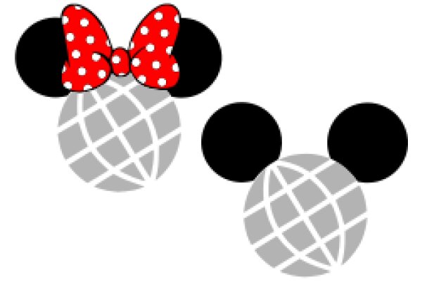 Whimsical Disney-Inspired Logo: Mickey Mouse and Globe with Red Bow