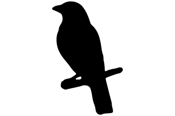 Silhouette of a Bird with a Branch