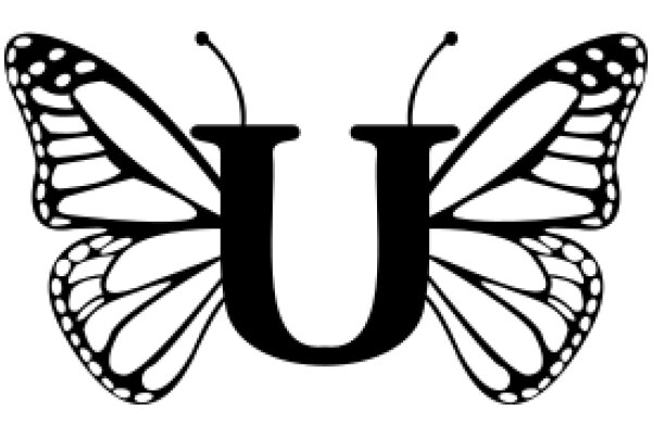 Stylized Butterfly Logo with Letter 'U'