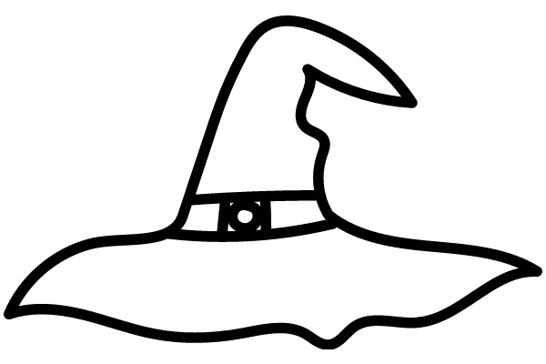 A Simple Line Drawing of a Wizard's Hat