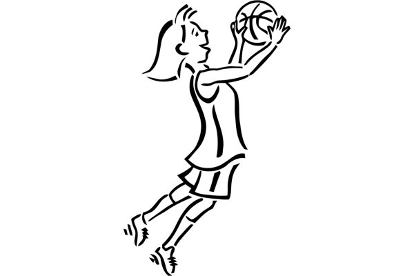 A Silhouette of a Woman Jumping to Catch a Basketball