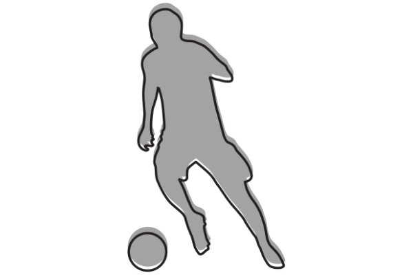 Silhouette of a Soccer Player Kicking a Ball