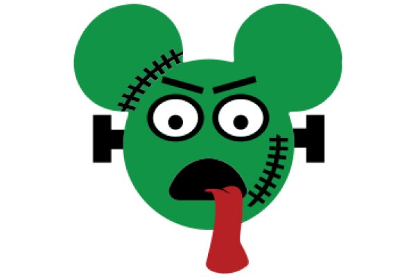 A Stitched Mickey Mouse with a Tongue Out