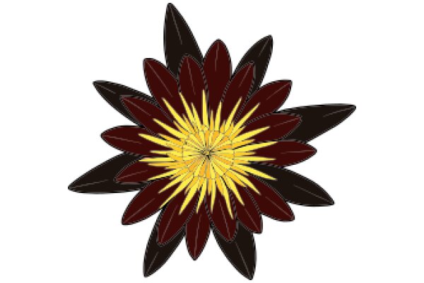 Vibrant Flower Illustration with a Yellow Center