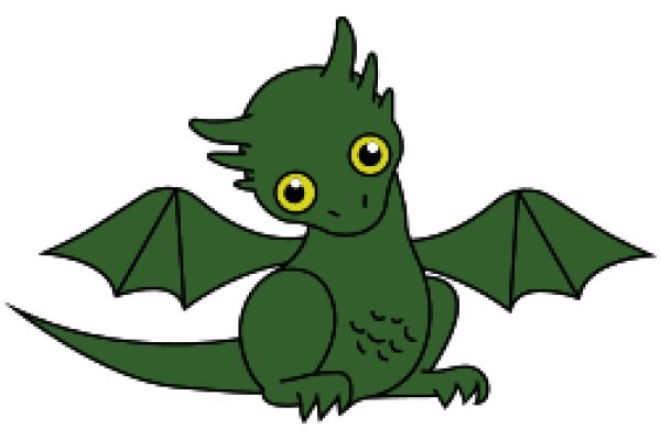 A Friendly Green Dragon with Big Eyes