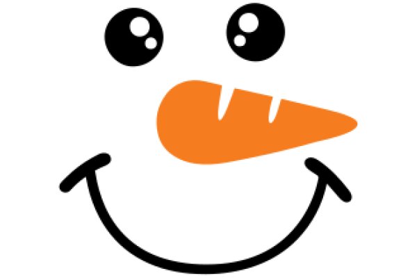 A Smiling Cartoon Carrot with Eyes and a Mouth