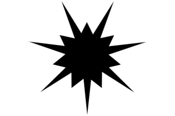 Stylized Black Star on White Background