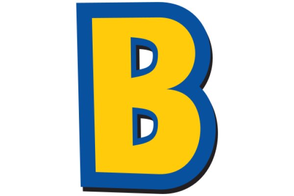 A Blue and Yellow Letter 'B' on a White Background