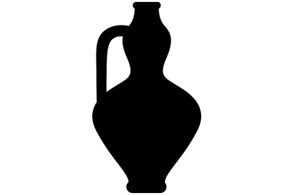 A Solid Black Vase Silhouette