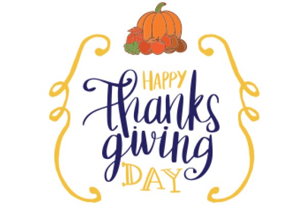 Happy Thanksgiving Day: A Festive Greeting with a Pumpkin and Harvest-themed Design