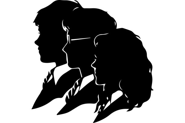 Silhouettes of Three People, Each with a Unique Expression