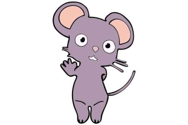 Adorable Cartoon Mouse with Big Eyes and a Friendly Smile