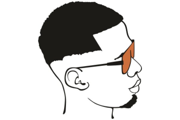 Stylized Portrait of a Man with a Beard and Sunglasses