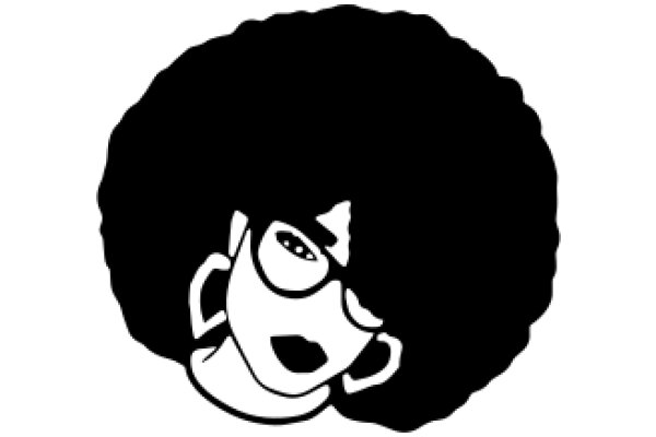 Stylized Portrait of a Person with Glasses and Afro Hairstyle