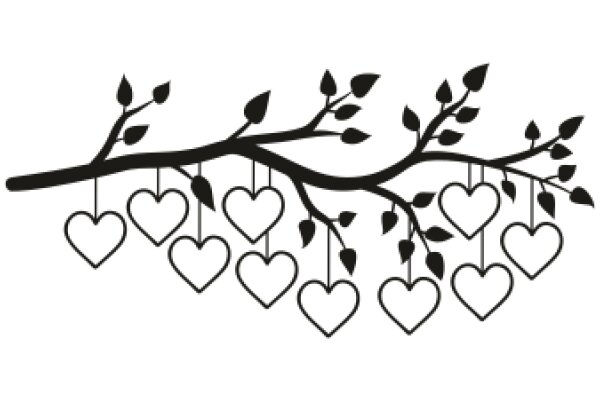 Elegant Tree Decoration with Heart-Shaped Ornaments