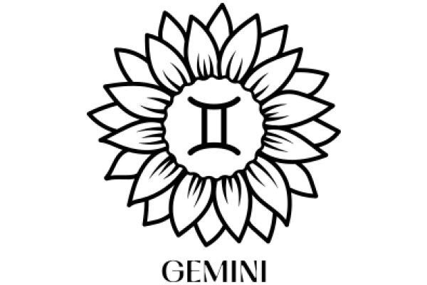 Stylized Logo of Gemini with Sunflower Design