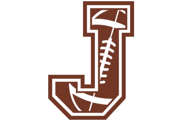 Stylized Brown Letter J with a Football Cleat Design