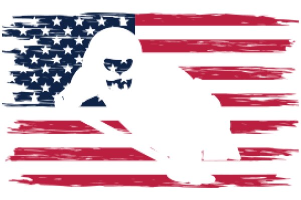 United States Flag with a Silhouette of a Person