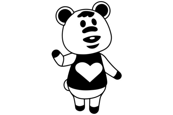 Adorable Cartoon of a Bear-like Creature with a Heart on its Chest