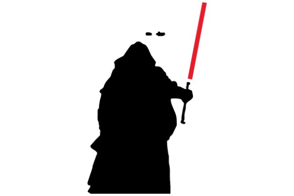 A Silhouette of a Figure Holding a Lightsaber