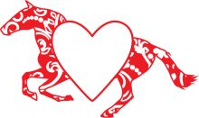 Vivid Red Horse and Heart Logo