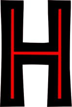 Stylized Letter 'H' in Black and Red