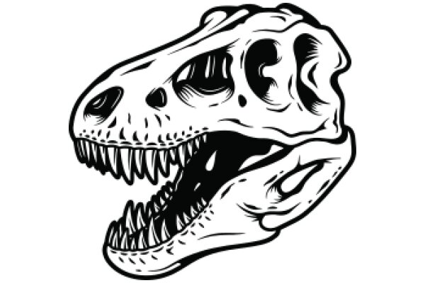 Stylized Illustration of a T-Rex's Head