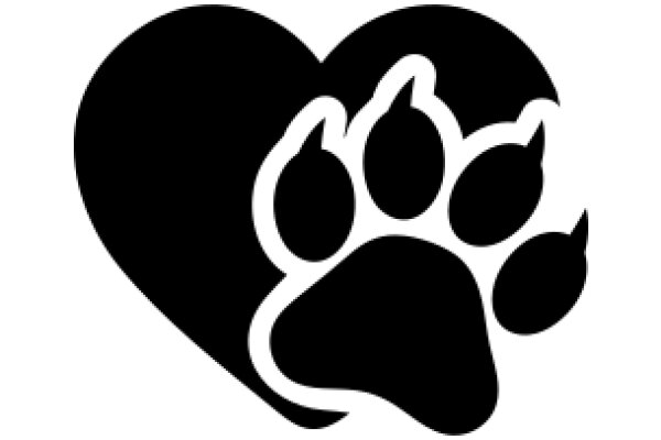 Paw Print and Heart Logo