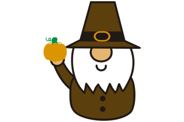 A Whimsical Scene: A Gingerbread Wizard with a Pumpkin Companion