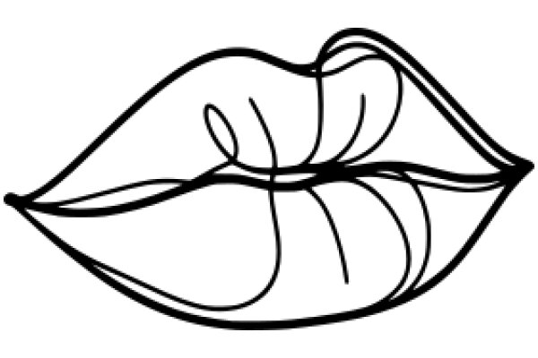 Stylized Illustration of a Kissing Mouth