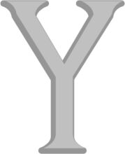 Simplistic Gray Letter 'Y' on a White Background