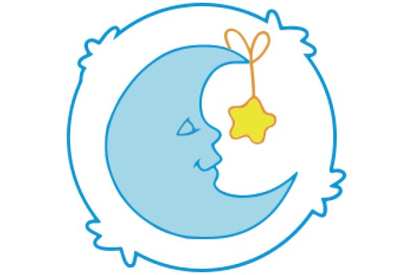 A Whimsical Illustration of a Moon and Star with a Smiling Face