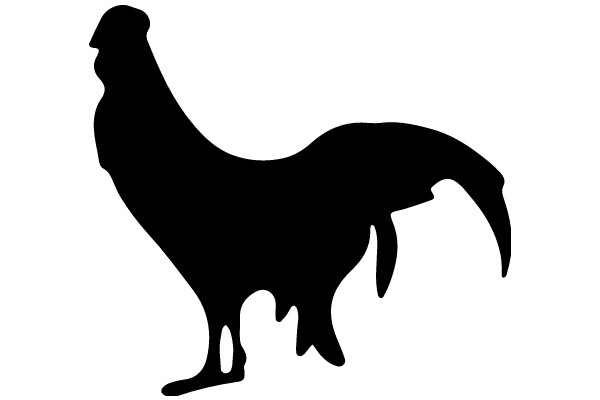 Silhouette of a Chicken on a White Background